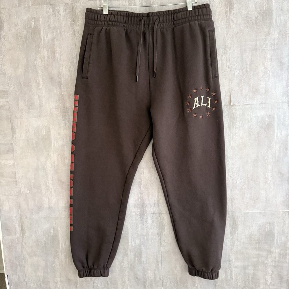 Muhammad Ali x Shoe Palace Pants Mens XL Brown Joggers Boxing The People's Champ